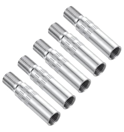 5Pcs Tire Valve Extenders, 39mm Brass Adapter Universal for Car Motorcycle Truck Wheels(Silver)
