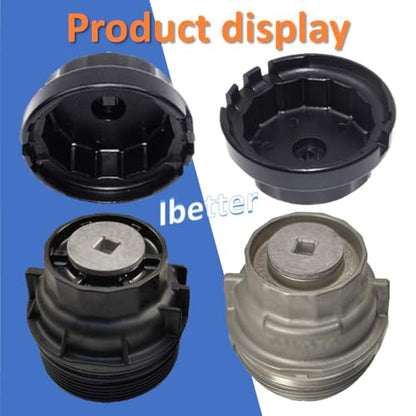 Heavy Duty Oil Filter Wrench for Toyota,Lexus,RAV4,Camry,Tundra,Highlander,Sienna,Cruiser,Venza-Filter Cap Removal Socket Tool for 2.5-5.7L Engines with 64mm Cartridge Style Oil Filter Housings - style: 4 slots