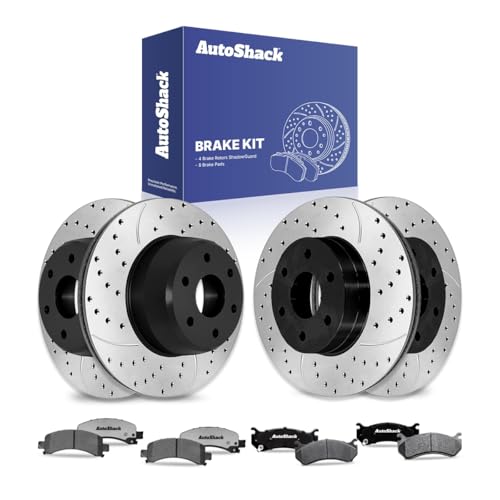 AutoShack Front & Rear E-Coated Rotors & Ceramic Pads for Chevy Tahoe 2006 - style: ShadowGuard & Pad
