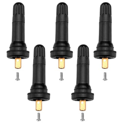 5 PCS TPMS 20008 Tire Valve Stem Set, Rubber Snap-in Tubeless Tire Valve Stems Fit for 0.453 inch Rim Holes on Vehicle Tires