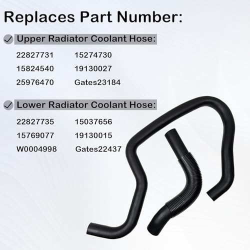 Engine Upper and Lower Radiator Coolant Hose Compatible with Cadillac Escalade Chevy Avalanche Silverado Suburban Tahoe GMC Sierra Yukon Replace 22827731 22827735