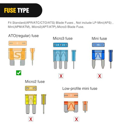 Nilight 10 Pack 12V Add-a-Circuit Standard ATO/ATC Fuse Tap Adapters 5A - color: 10Pcs Standard