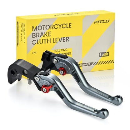 PAZO CNC 3D Texture Motorcycle Brake Clutch Levers - Grey, Compatible with KTM 390 Duke RC390 (2013-2023), 390 Adventure (2020-2024), 200 Duke RC200 (2014-2025), Adjustable 6063 Aluminum Handle - color: Gray
