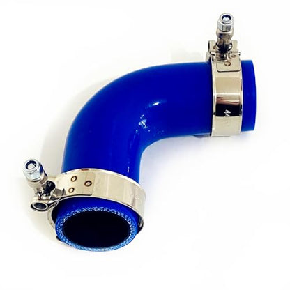 2” ID 90 Degree Elbow Silicone Coupler Hose with Clamps Blue - color: Blue, size: 2" (51mm)