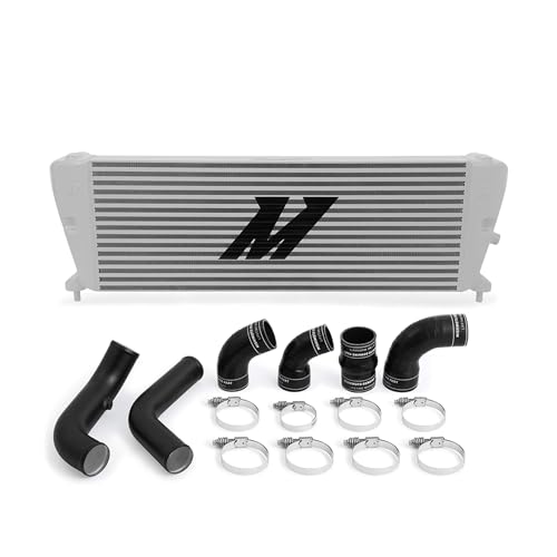 Mishimoto MMINT-RGR-11KSLBK Performance Intercooler Kit, Compatible With Ford Ranger 3.2L Diesel 2011+, Silver Intercooler, Black Pipes