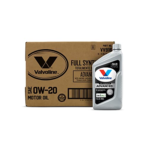Valvoline Advanced Full Synthetic SAE 0W-20 Motor Oil 1 QT, Case of 6 - size: 1 QT, Pack of 6, style: Advanced Protection
