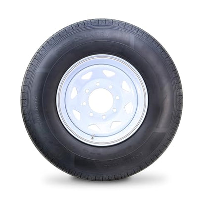 Free Country Trailer Tire Wheel ST225/90R16 14-Ply G 127L 8X6.5 White Spoke - size: ST225/90R16 /14PR /8x6.5
