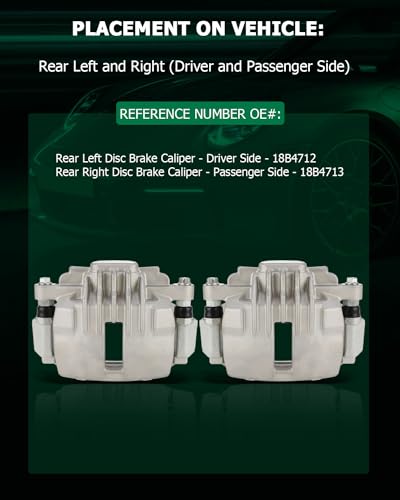 SCITOO - Rear Brake Calipers For Chevy,For GMC,For Isuzu,For Oldsmobile - size: Rear[18B4712 & 18B4713]Silver