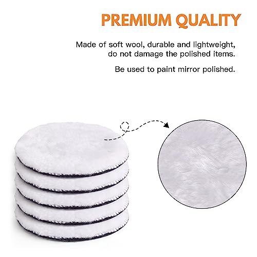 Wool Polishing Buffing Pad 7 Pcs 3 Inch Drill Buffer Wheel Attachment - size: 3Inch-7Pcs