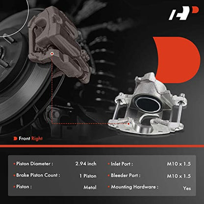 A-Premium Front Right Passenger Disc Brake Caliper without Bracket - style: Front Right Wheel (Passenger Side)