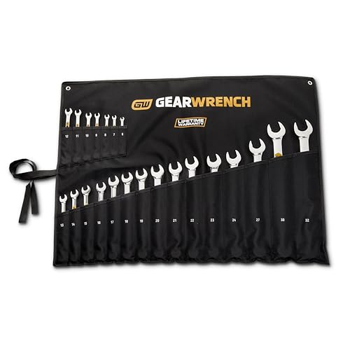 GEARWRENCH 22 Piece 12 Point Metric Hi-Viz Long Pattern Combination Wrench Set | 81916H - style: 22 pc