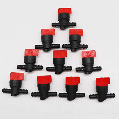 KIPA 1/4" In Line Fuel Gas Filter Shut Cut Off Valve Clamp For 494768 697947 698183 John Deere AM36141 AM107340 49019-7001 lawn mower Pack-10