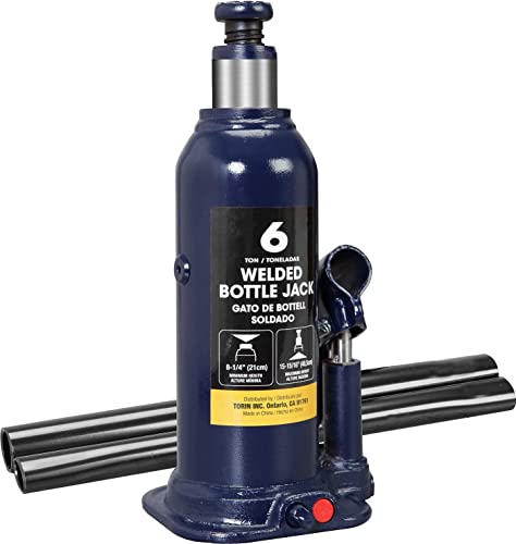 Big RED AT90603UR Torin Welded Hydraulic Car Bottle Jack for Auto Repair and House Lift, 6 Ton (12,000 lb), Blue