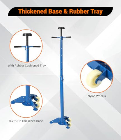 2PACK Underhoist Support Stand, 3/4 Ton Jack Stand, Under Hoist Stand for Vehicle Lifting & Support, 1655Lbs Capacity, Lifting from 38.4 to 75.4Inch, - color: Blue | Triangular Base