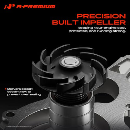 A-Premium Water Pump with Thermostat & Gasket Compatible with GM Vehicles