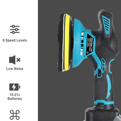 6" Cordless Car Polisher for Makita 18V,6-Speed Orbital Buffer
