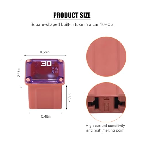 10 Pack 58 V 30 A Low-Profile Micro Cartridge Fuses - color: 30A