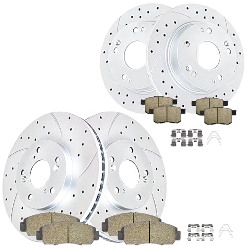 Acioparts Front (11.81") and Rear (11.1") Brake Kit for 2009-2010 TSX - size: ABK00701