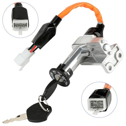 YOXUFA Ignition Switch Key Assembly for Chinese Scooter Moped GY6 49cc 50cc 150cc Tao Tao VIP Icebear Jonway Roketa Tank Peace Sports Vitacci Magnum Sunny Replacement Parts