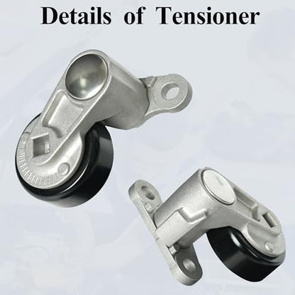 A/C Drive Belt Tensioner Kit Fits for Chevy Silverado 1500 Avalanche Express Suburban Tahoe GMC Savana Sierra Yukon Cadillac Escalade 1999-2008, P/N: 19311139, 38159, ACK040378HD