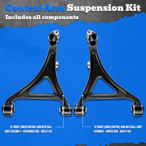 AUTOKAY 2PC Front L&R Lower Control Arms for Dodge Charger 2013-2023 AWD - size: 19.69''×17.32''×6.69''
