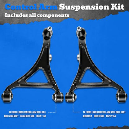 AUTOKAY 2PC Front L&R Lower Control Arms for Dodge Charger 2013-2023 AWD - size: 19.69''×17.32''×6.69''