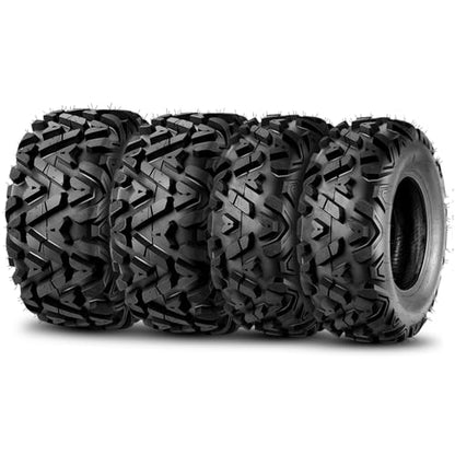 TRIPOWER Set of 4 ATV UTV Tires 25x8-12 Front & 25x10-12 Rear Tire, 6PR All Terrain Four Wheeler Tires 25x8x12 & 25x10x12 Sport Mud Trail Off-Road Tire, Tubeless - size: 25x8-12 & 25x10-12