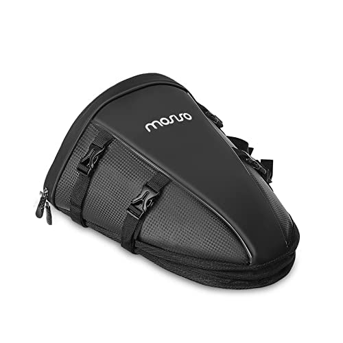 MOSISO Motorcycle Tail Bag Waterproof Polyester Storage Saddle Bag,Black - color: Black
