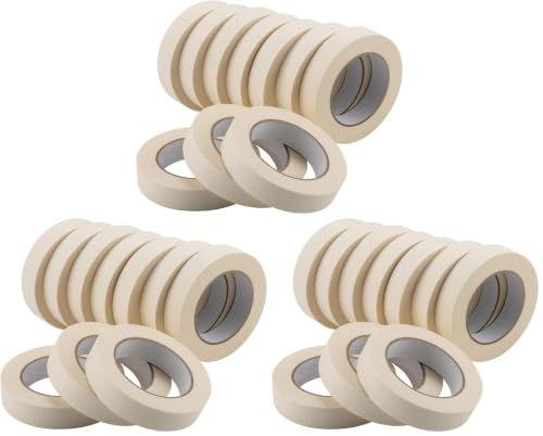 Lichamp Masking Tape 1 inch, 30 Pack General Purpose Masking Tape Bulk Multipack for Basic Use, 1 inch x 55 Yards x 10 Rolls (550 Total Yards) - size: 0.94 inch (Pack of 3)