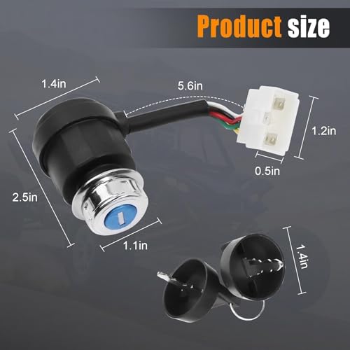5 Wire 5 Pin Ignition Key Switch Fit for Go Kart Dune Buggy ATV 4 Wheeler