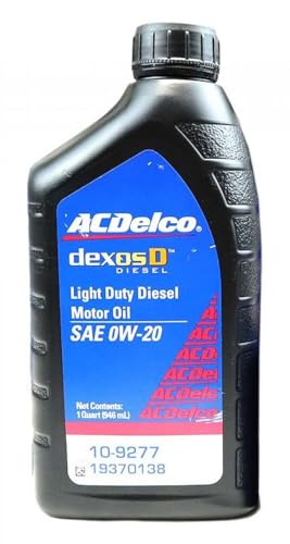 ACDelco 10-9277 - SAE 0W-20 DexosD Light Duty Diesel Motor Oil - 1 Quart Bottle - size: 1 quart