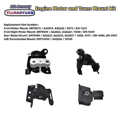 Yllhaoyuan Complete Engine Mount Set of 4 Compatible with - size: 2014-2019 Corolla 1.8L Sedan