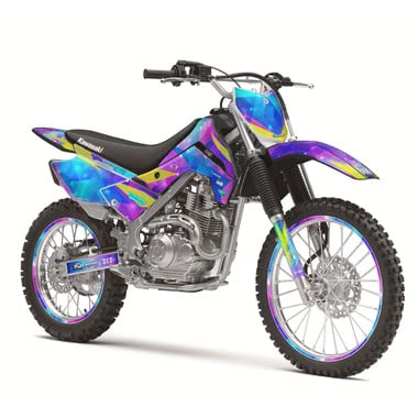 2021-2025 KLX 140 RF SPACE KADET Galaxy Complete Kit With Rider I.D. Compatible with Kawasaki | Senge Graphics Inc - size: Complete Kit With Rider I.D.