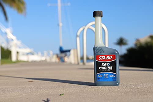STA-BIL 360 Marine Ethanol Treatment & Fuel Stabilizer - Full Fuel System Cleaner - Fuel Injector Cleaner - Removes Water- Protects Fuel System - Treats 100 Gallons - 10 Fl. Oz. (22241) (Pack of 2) - size: 10 oz. (Pack of 2)