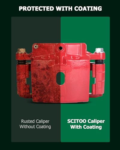 SCITOO Front Left/Rear Right Disc Brake Caliper With Bracket 18-B4729 Red - size: Front Driver[18-B4729]Red