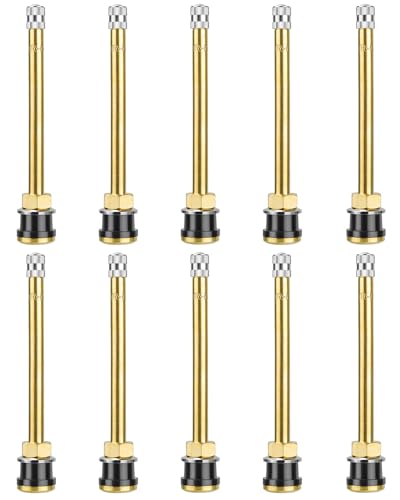 Riseuvo TR573 Brass Commercial Truck Valve Stems, 10 Pack