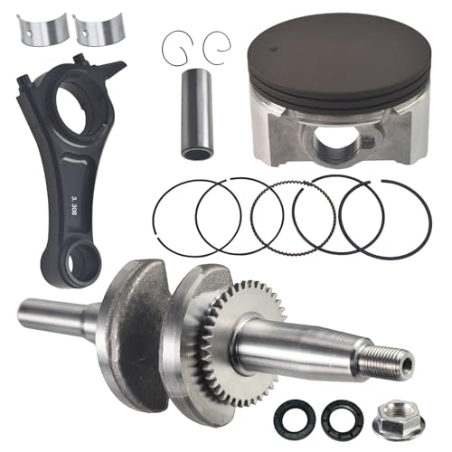 55mm Stroker Crankshaft 3.308" Billet Aluminum Connecting Rod 70mm Ceramic Coated Flat-Top Piston Stroker Rotating Assembly For Predator 212cc Hemi Engine Go Kart Mini Bike Black - color: Black
