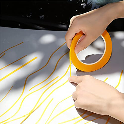Epakh 4 Pack Masking Tape Pinstripe 1/16 1/8 1/4 1/2 Inch,Yellow,52 Yd - color: Yellow, size: 52 yd