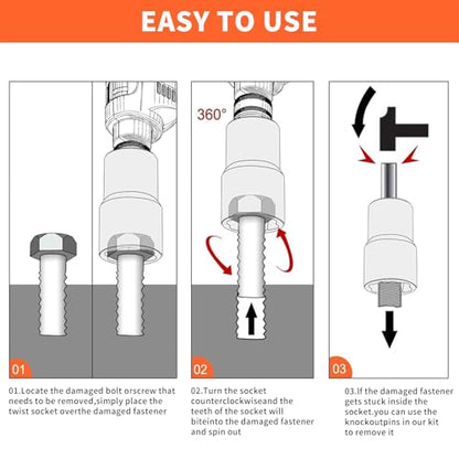 Wheel Lock Removal Kit, 6 Piece Lug Nut Remover, 1/2-Inch-Drive Impact Easy Out Bolt Extractor Socket Set for Removing Damaged, Frozen, Rusted,10mm,12mm,14mm,16mm - style: 10mm,12mm,14mm,16mm