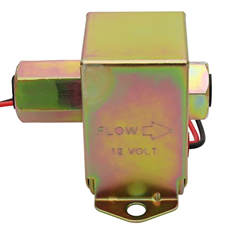 12v 4.5-7PSI Universal Heavy Duty Gas Diesel In-Line In-Tank Electric Fuel Pump EP014 With Installation Kit For Metal Solid Petro Gasoline or Diesel Engine Motorcycle Carburetor Lawn Mower Trucks