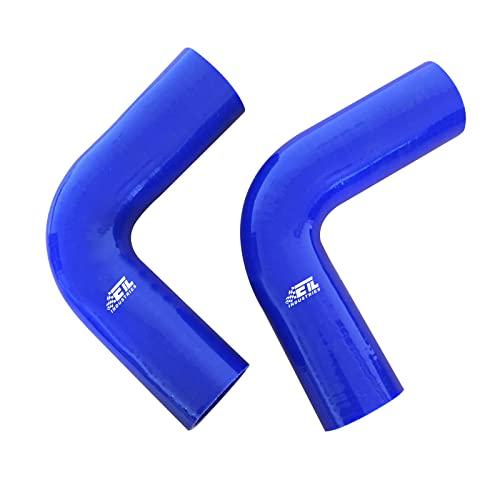 2.5" ID, 8" Leg Length 90 Degree Elbow Silicone Coupler Hose, 4-Ply Reinforced Universal Silicone Pipe Hose Turbo Intake Tube Intercooler Piping Blue - color: Blue, size: 2.5" ID
