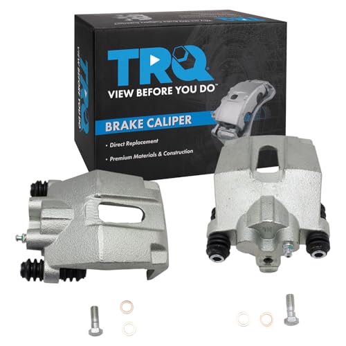TRQ Rear Driver and Passenger Side Brake Caliper Set Caliper Brackets - style: CLA34997