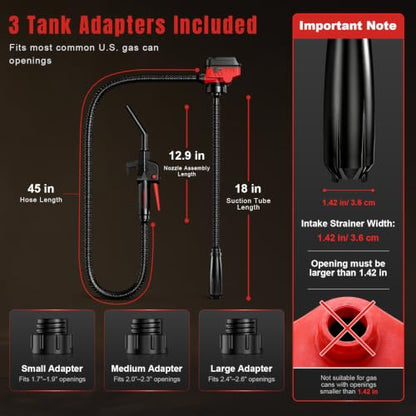Fuel Transfer Pump for Milwaukee M18 Battery, 3.7 GPM Cordless Gas Can Pump