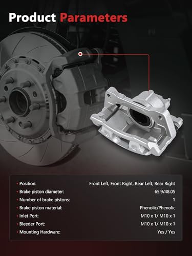 HYR Disc Brake Caliper Assembly with Bracket Fit for Jeep Liberty Wrangler, Dodge Grand Caravan Nitro, Volkswagen Routan, Chrysler Town & Country, 2007-2012 4PC, Replace for# 68029848AA