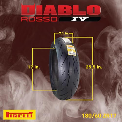 Pirelli Diablo Rosso IV Front & Rear Tire Set 110/70 ZR 17 & 180/60 ZR 17 - size: 110/70 ZR 17 54W; 180/60 ZR 17