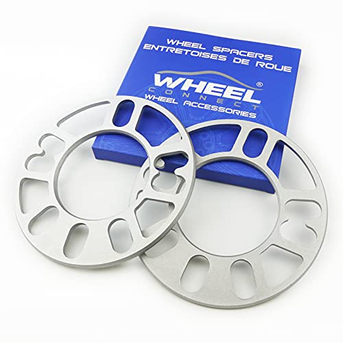 WHEEL CONNECT Universal Wheel Spacer,5mm Thickness(3/16inch),Fit Bolt Pattern 4x98, 4x100, 4x108, 4x114.3, 5x100, 5x105,5x108, 5x110, 5x112, 5x114.3,5x120, Cast Aluminum, Pack of 2. - size: 4 or 5 lugs Universal - 5mm(3/16inch)