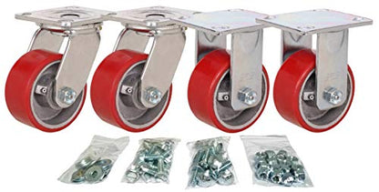 Toolbox Caster Set | 4" for Greenlee, Knaack and Other Job Boxes | All Mounting Hardware Included - size: 4x2"