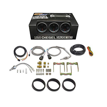 GlowShift Tinted 7 Color 3-Gauge Diesel Truck Set, 2-1/16" 52mm