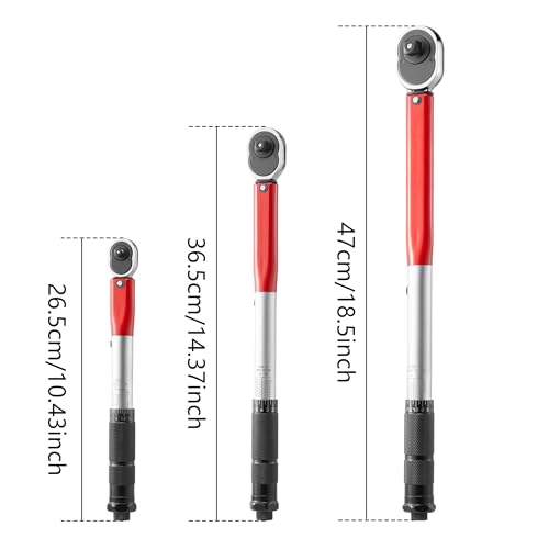 Shewtme Torque Wrench 1/2 inch Drive, 28-210 Nm Range, Reversible Ratchet Head Torque Wrenches with Dual Range Scales, for Bicycle, Motorcycle, Car,Maintenance (red, 28-210Nm) - color: Red, size: 28-210Nm