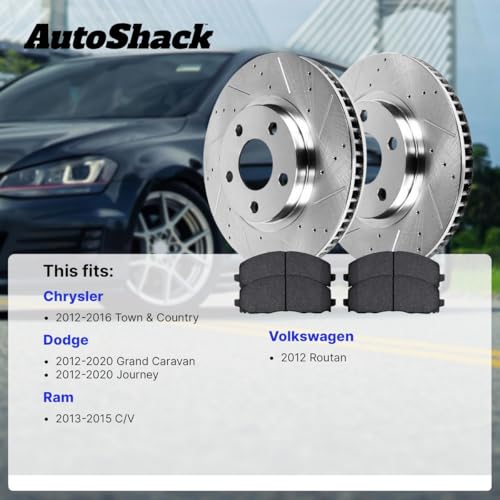 AutoShack Front Vented & Rear Solid Silver Zinc Coated Rotors & Pads - style: SilverShiled Pro & Pad